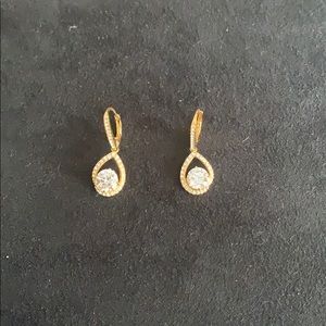 Gold Plated Clear Crystal Earrings